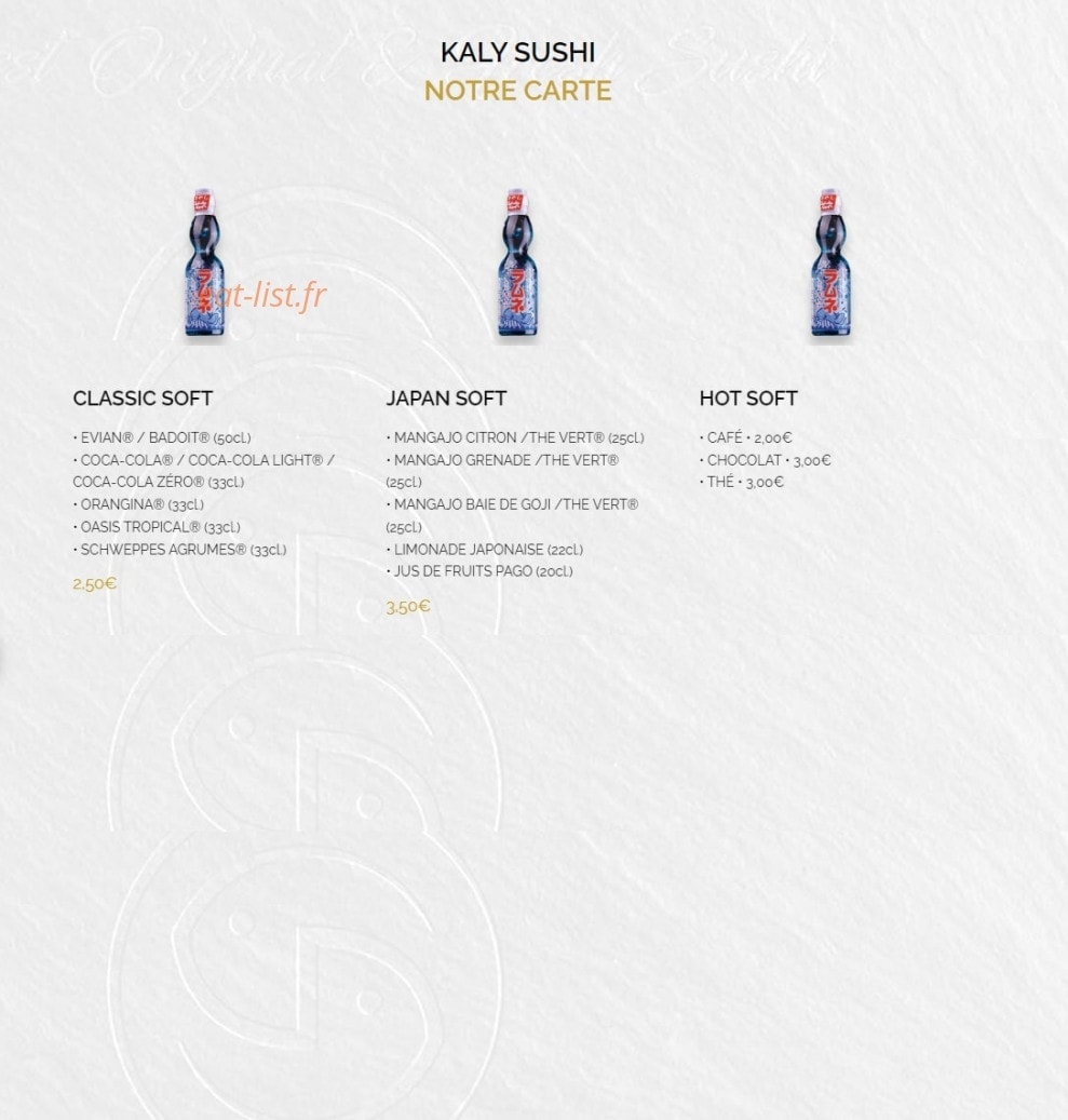 Kaly Sushi — carte page 17