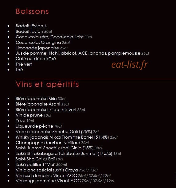 Kot & Sushi — carte page 11