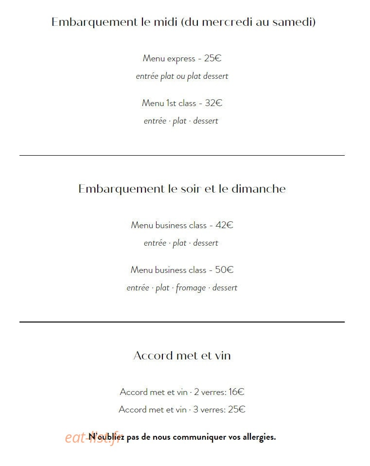L'atelier de la Cheffe — carte page 2