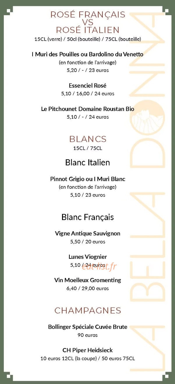 La Bella Donna — carte page 10