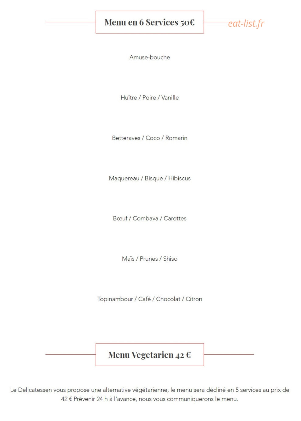 Le Delicatessen — carte page 2