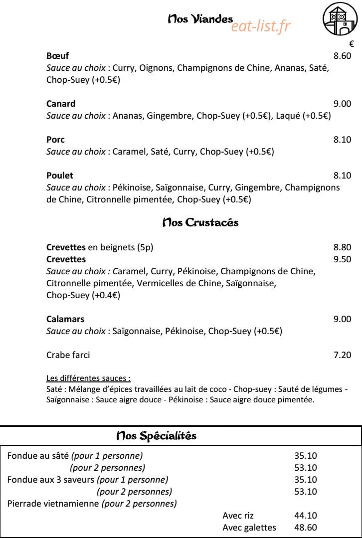 Le Phenix de Saigon — carte page 3