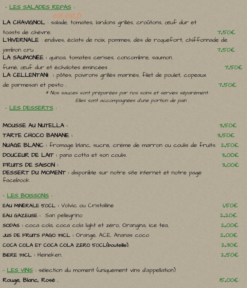Les Marmitons — carte page 3
