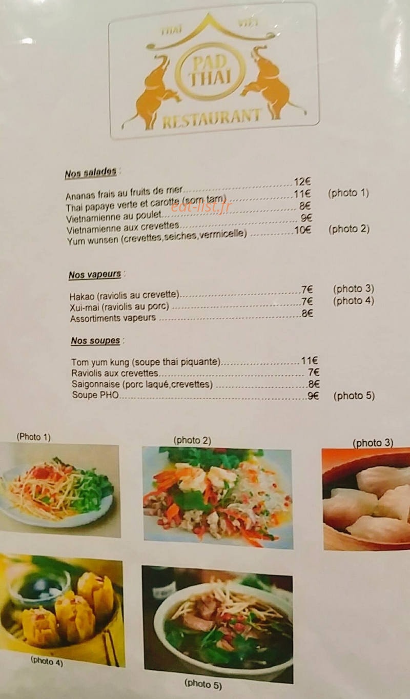 Ô Pad Thaï — carte page 2