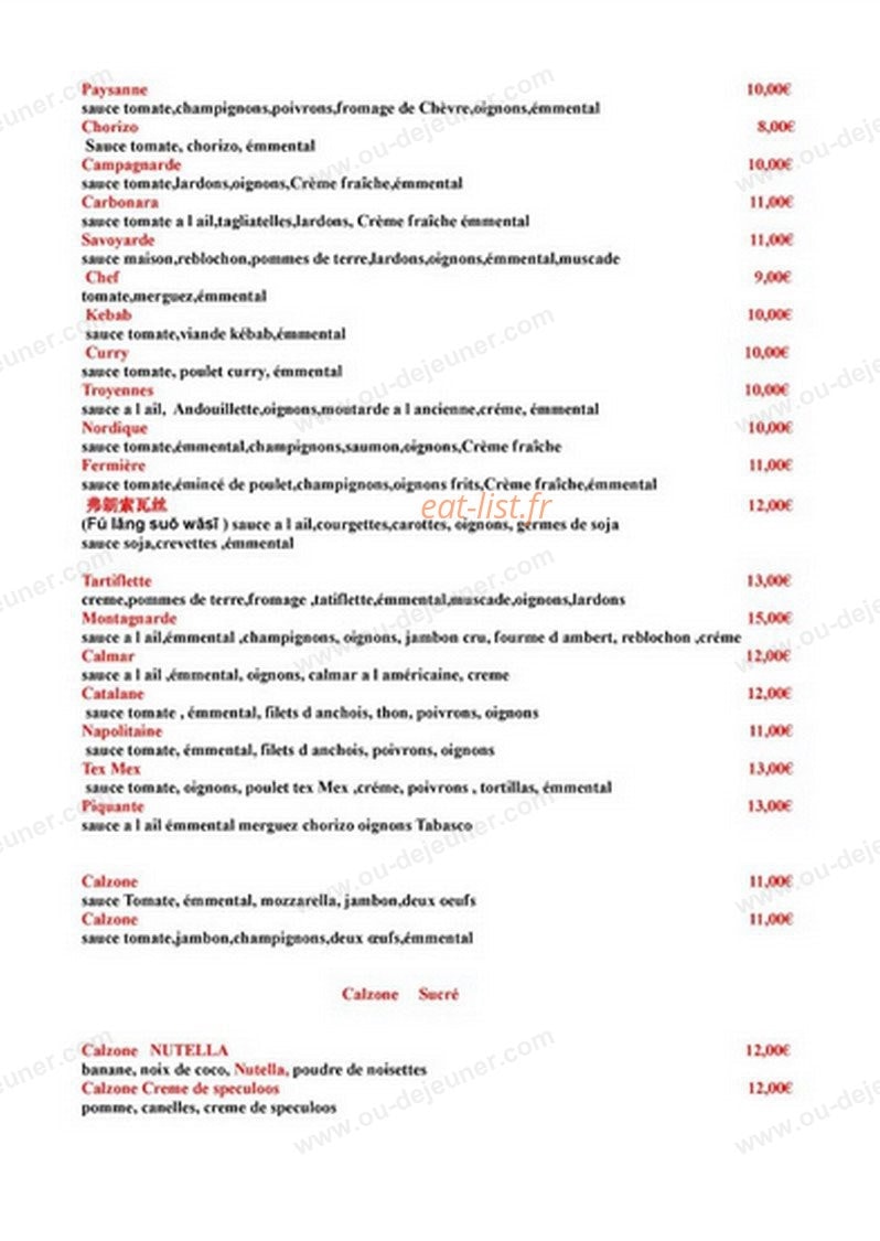 Pizza on Wheels — carte page 2