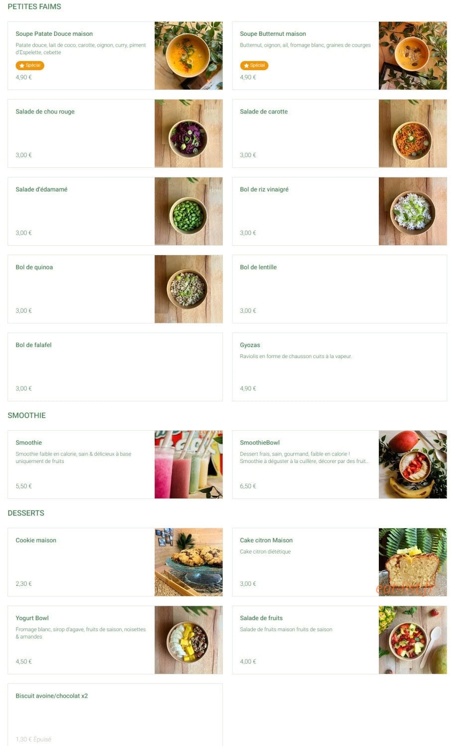 Poka bowl — carte page 2