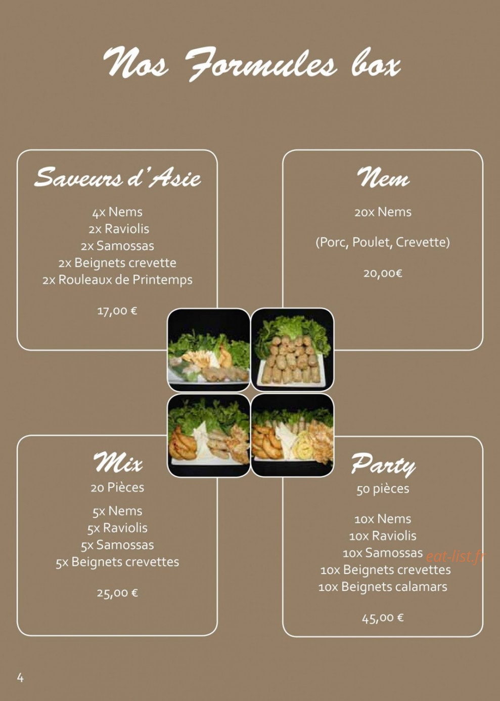 Restaurant Orchidée — carte page 3