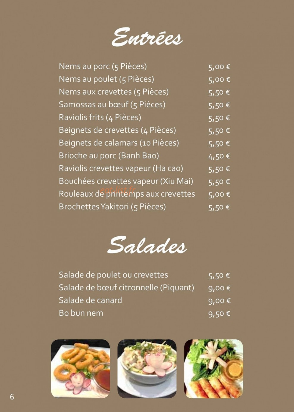 Restaurant Orchidée — carte page 5