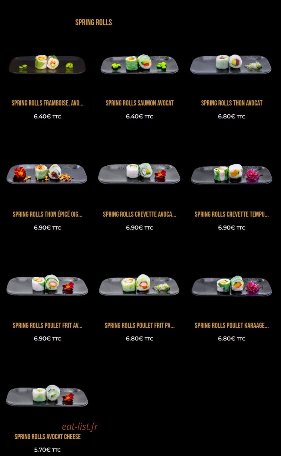 Sayto Sushi — carte page 10