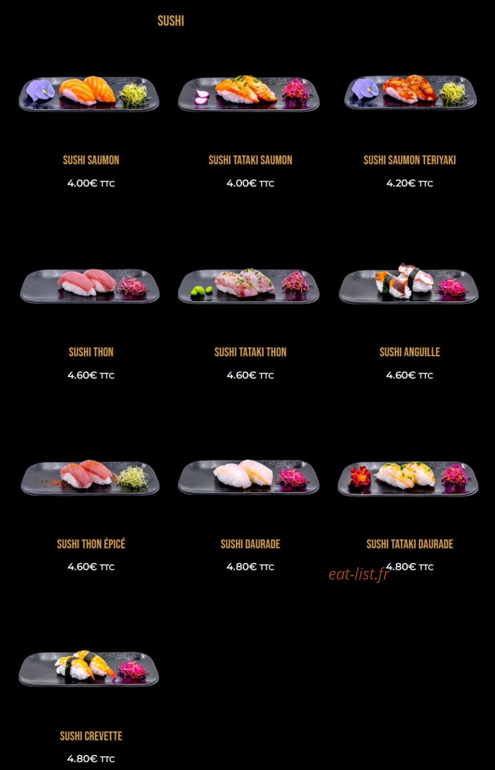 Sayto Sushi — carte page 5