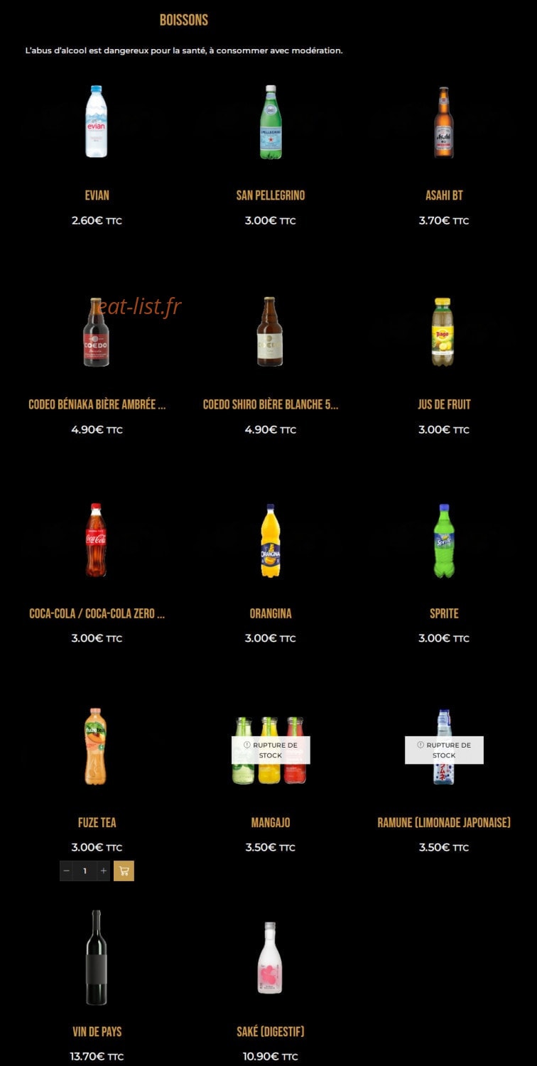 Sayto Sushi — carte page 15