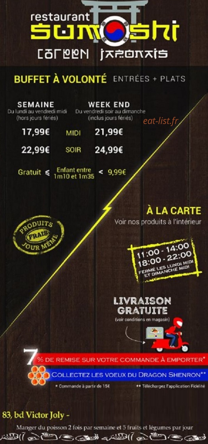 Sumo Sushi — carte page 1
