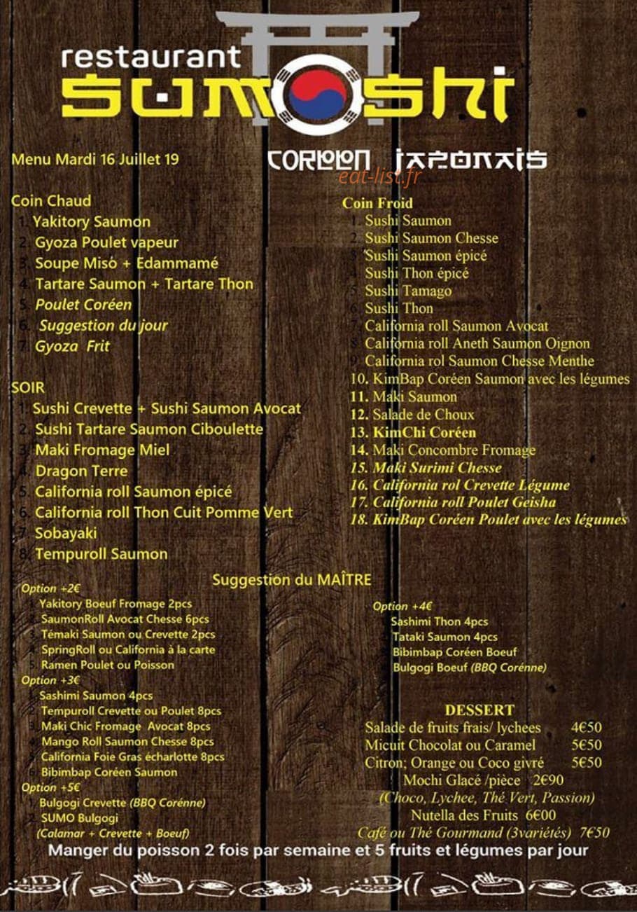 Sumo Sushi — carte page 2