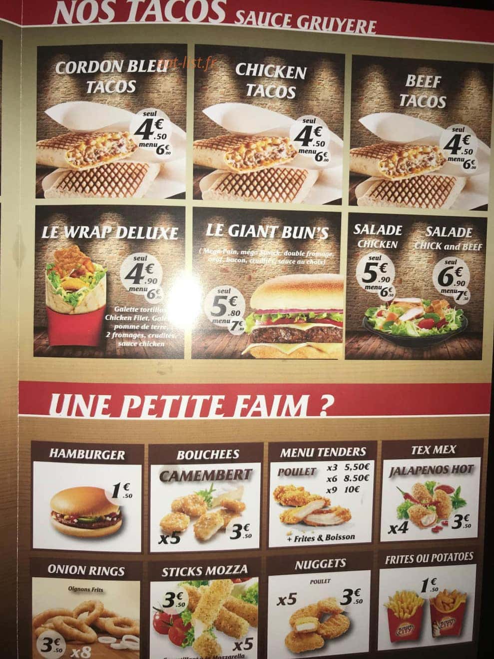 Tacos Burger City — carte page 3