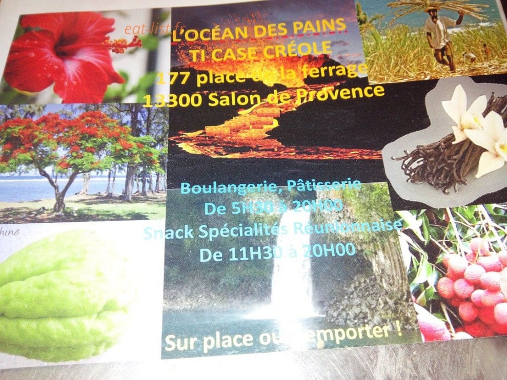 Carte et menu ti kaze créole à salon de provence