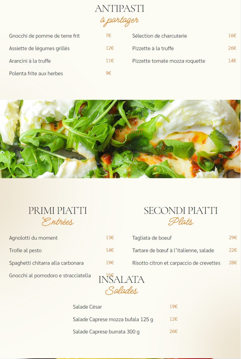 Trattoria Salone — carte page 1