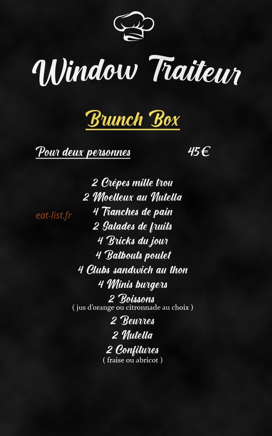 Window Traiteur — carte page 3