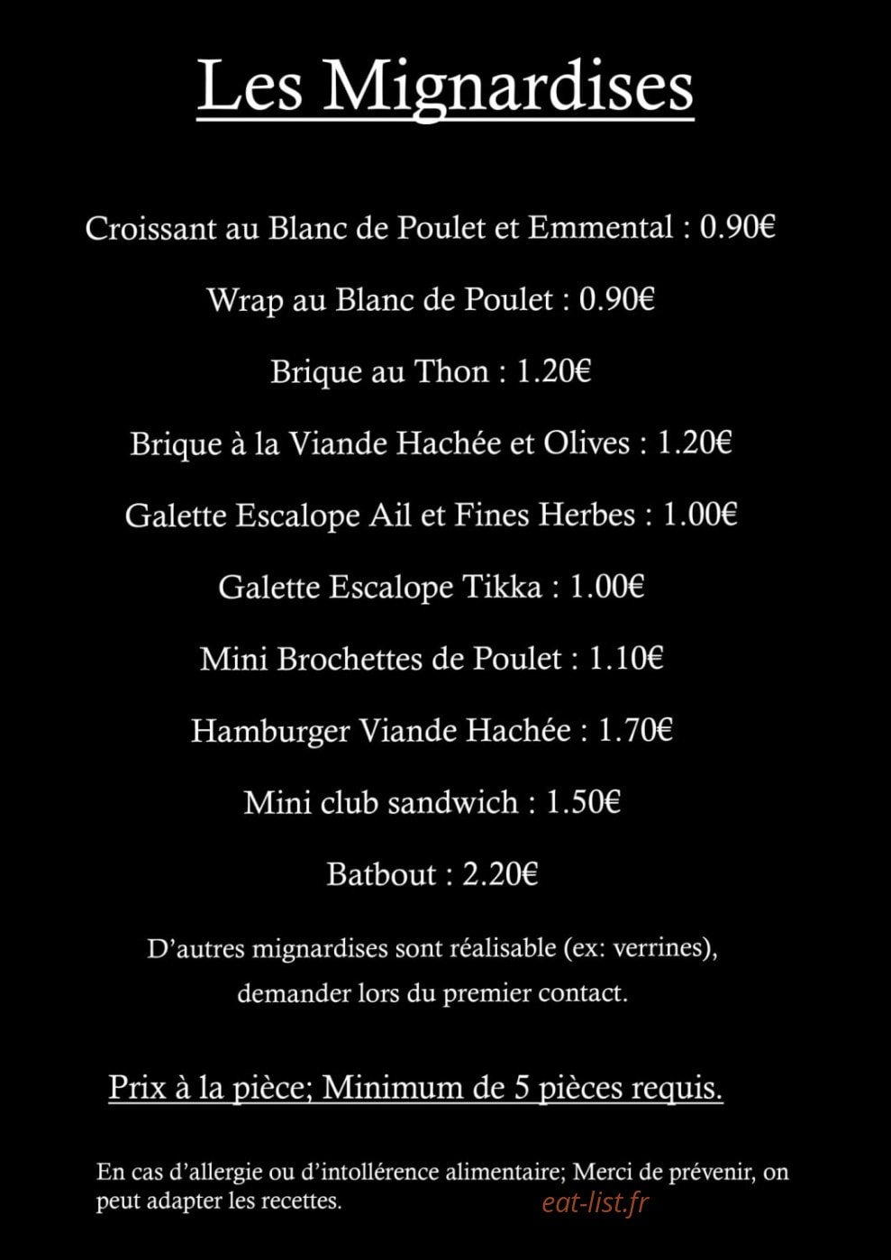 Window Traiteur — carte page 2
