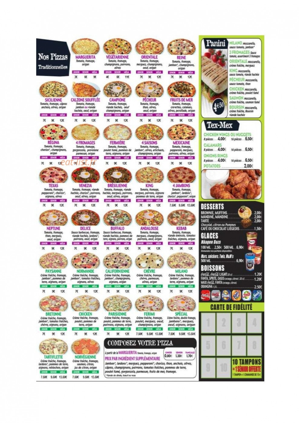 Crau Pizza — carte page 2