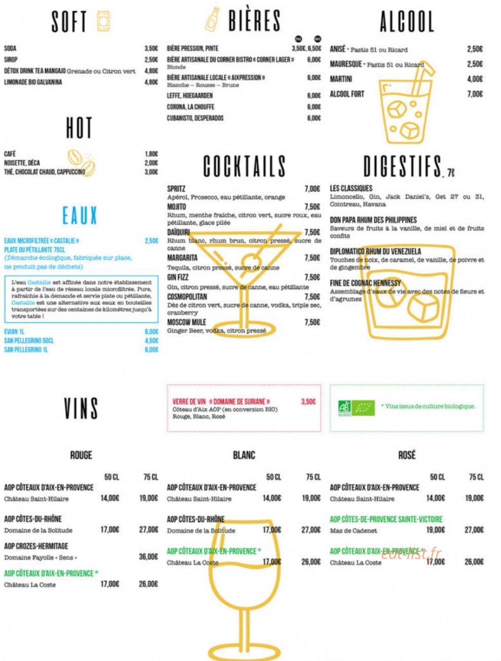 Corner Bistro — carte page 2
