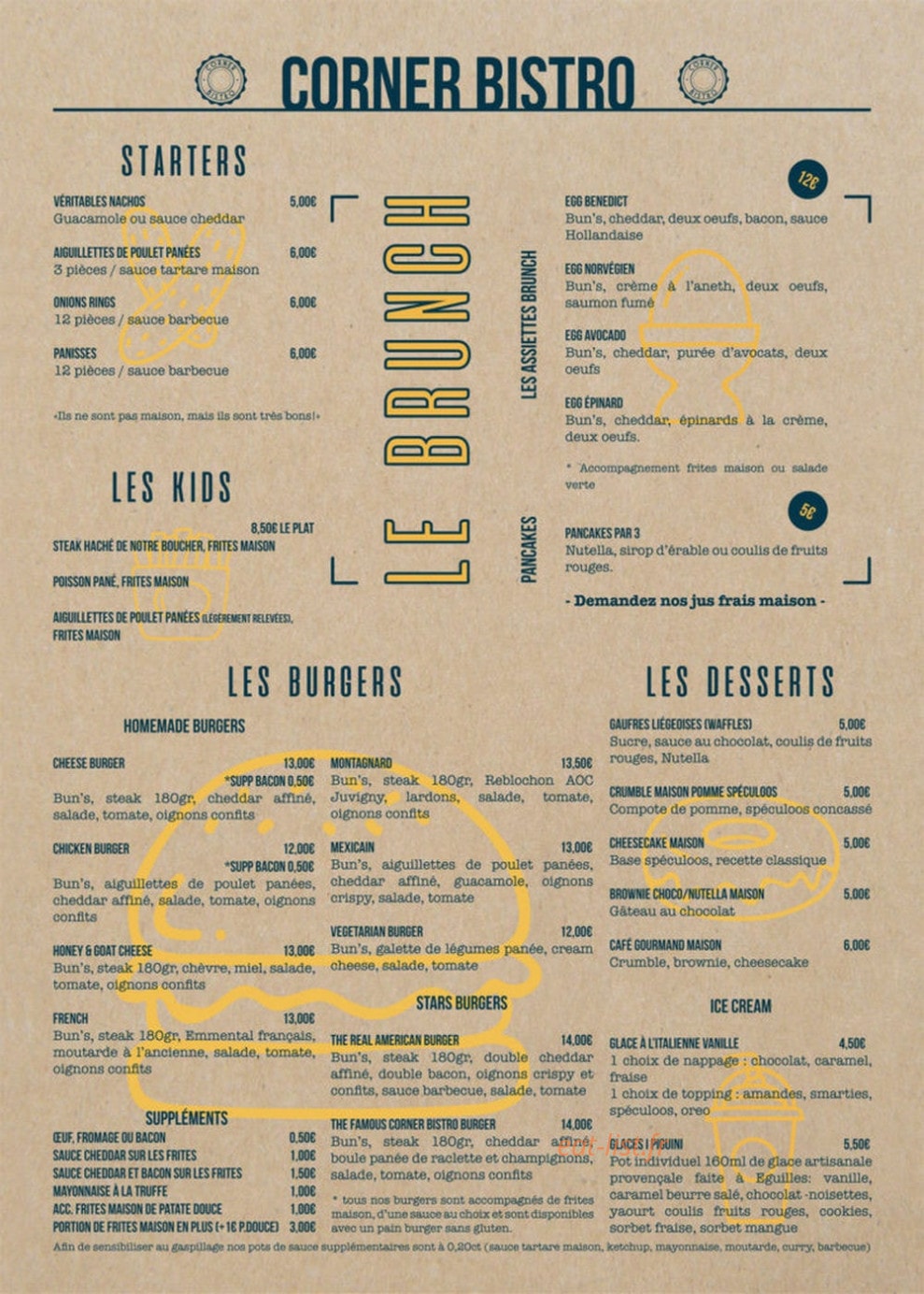 Corner Bistro — carte page 3