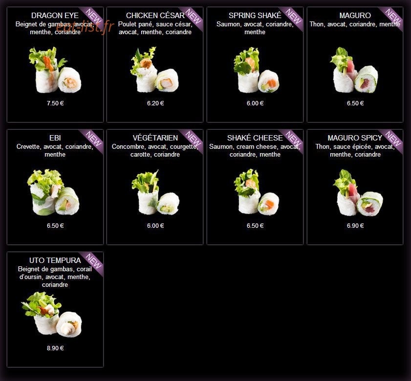 Enjoy Sushi — carte page 1