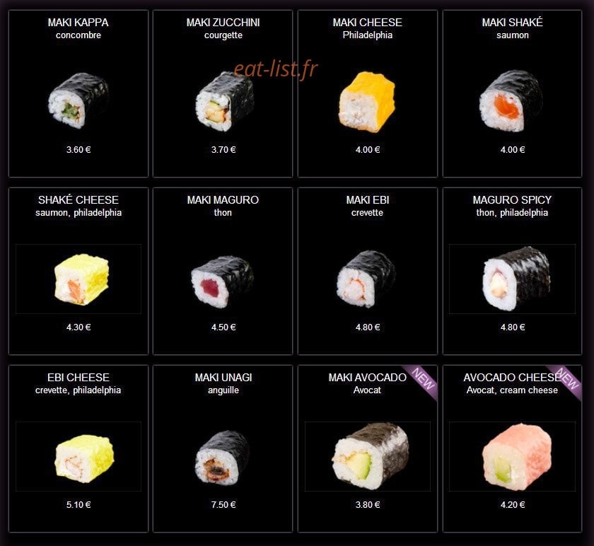 Enjoy Sushi — carte page 11