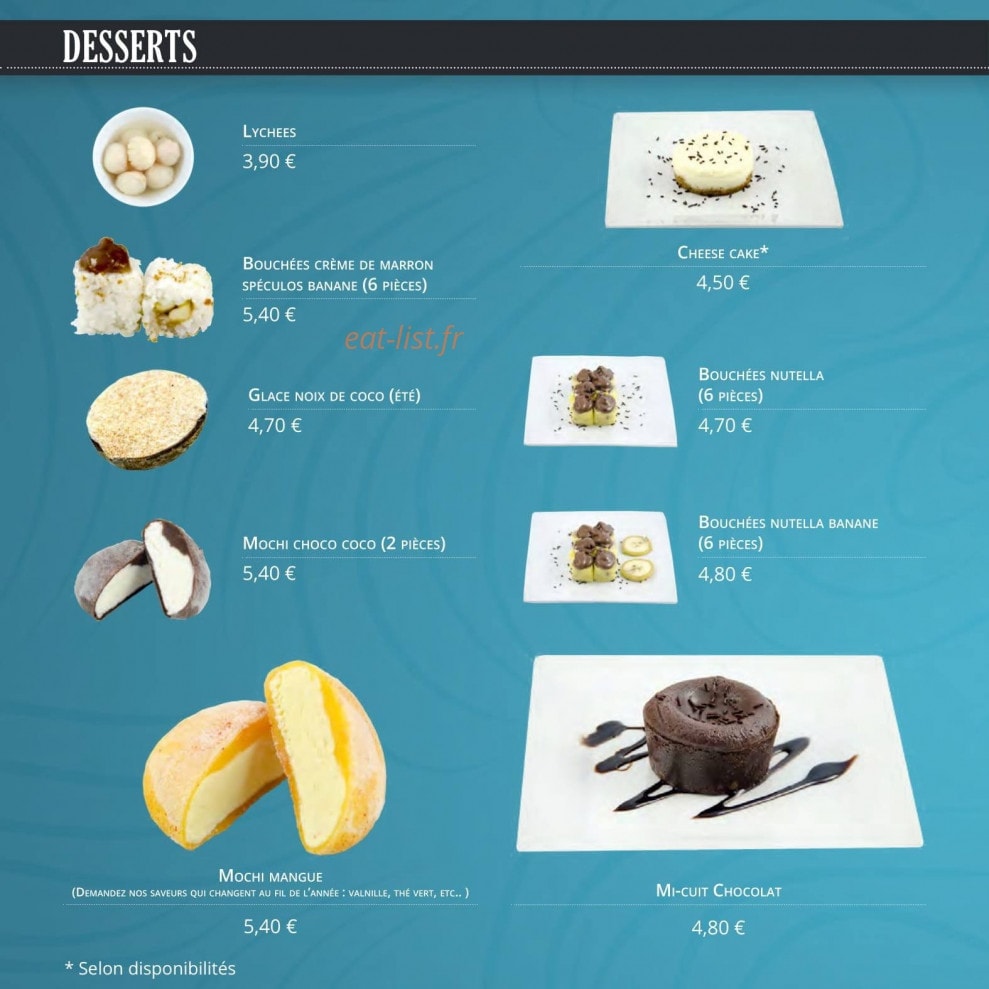 La Maison Des Sushis — carte page 20