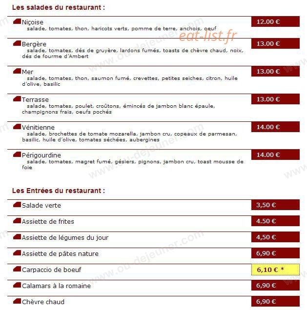 La terrasse — carte page 1