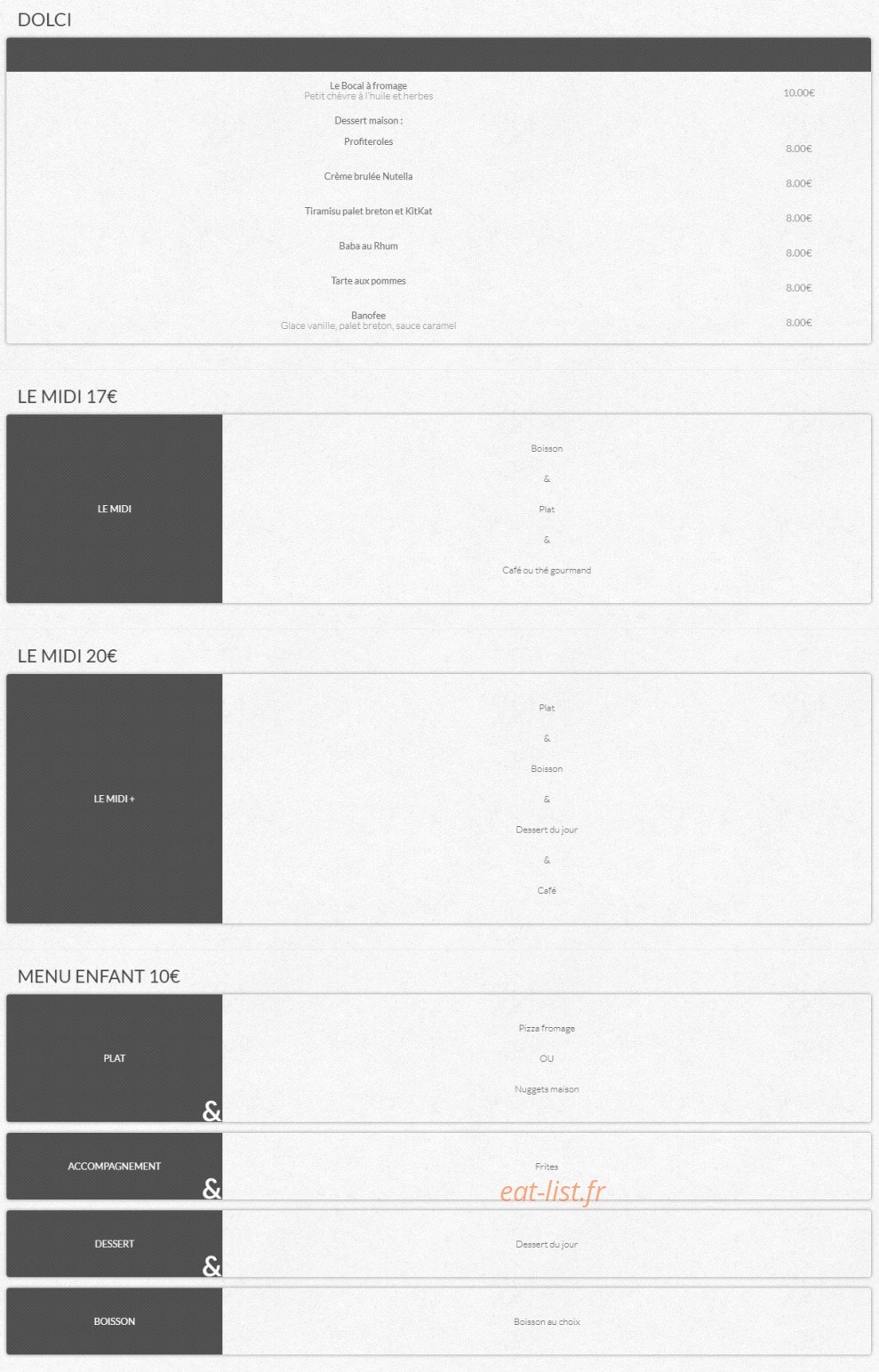 Le Local — carte page 2