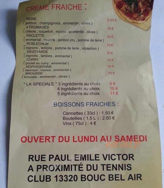 Pizza chez Louka — carte page 2