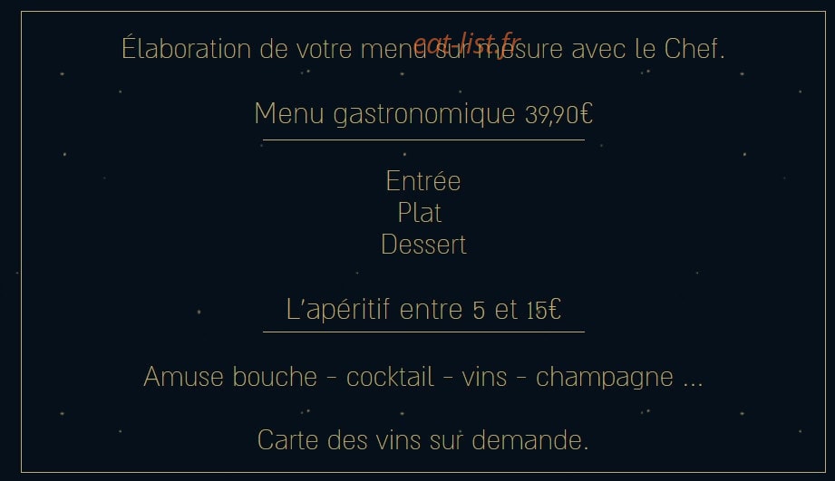 La Table — carte page 1