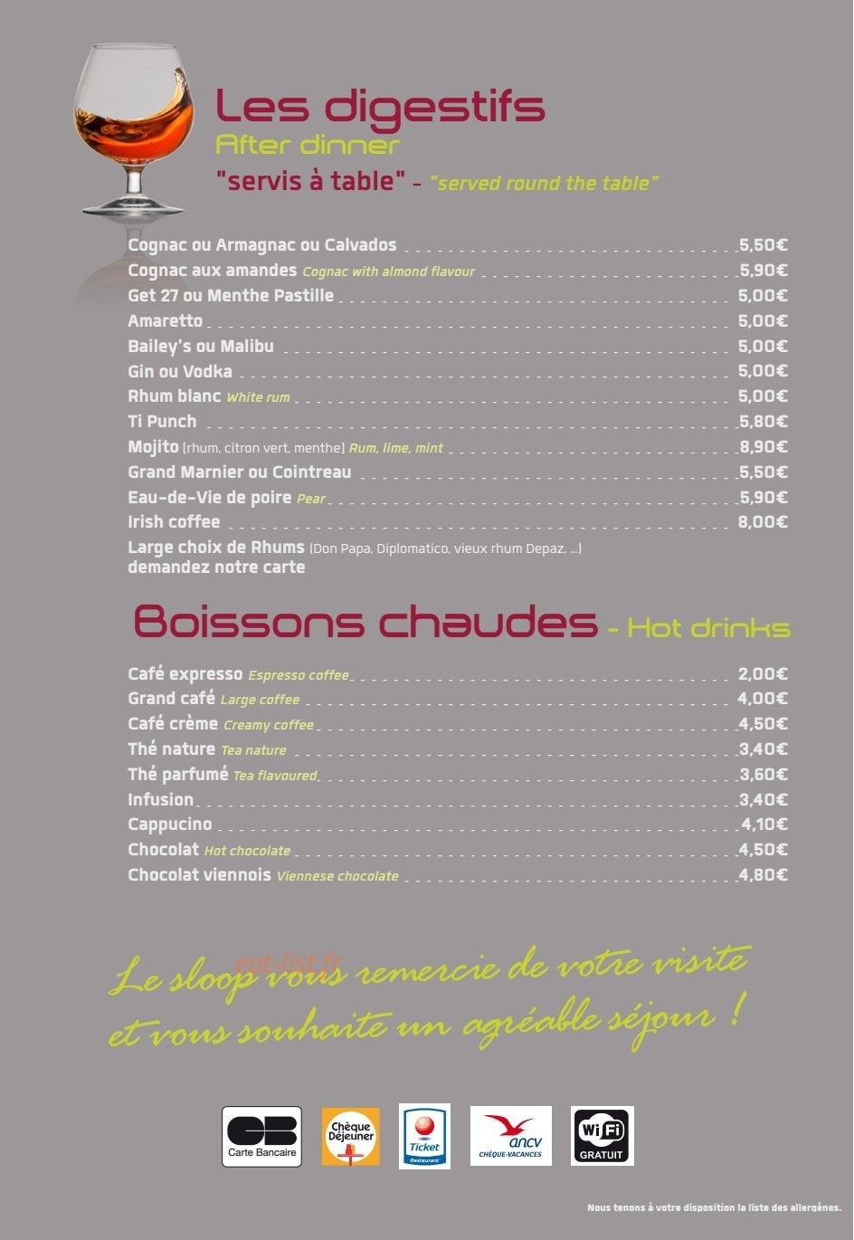 Le Sloop — carte page 17