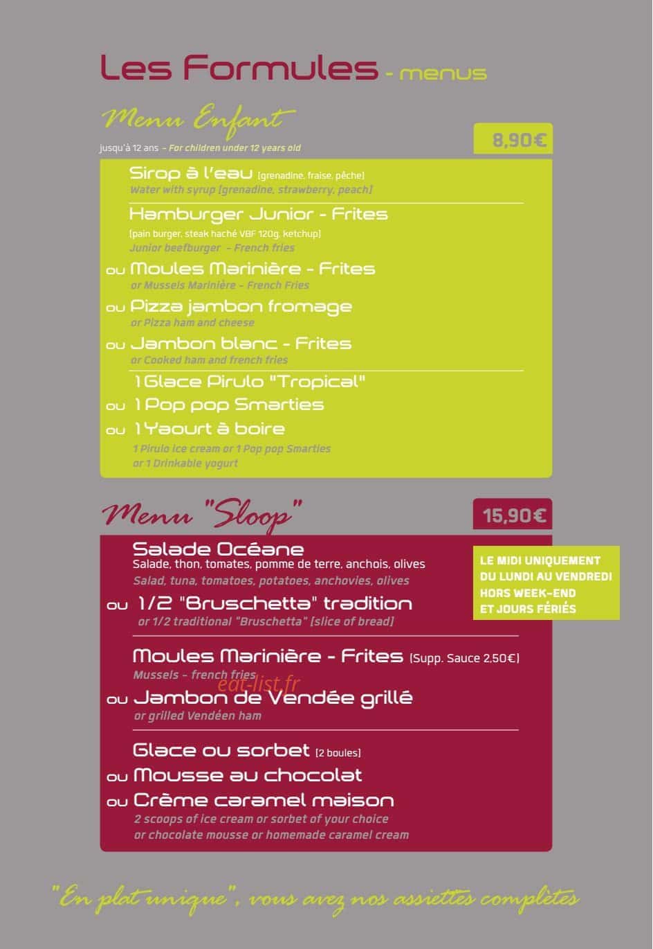Le Sloop — carte page 13