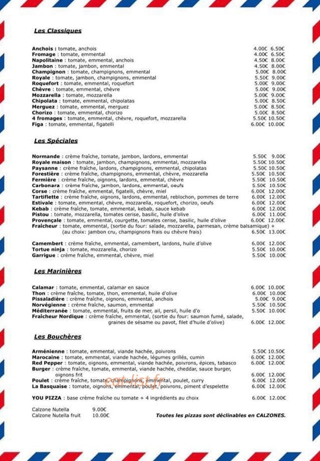 Pizza de la Place — carte page 2