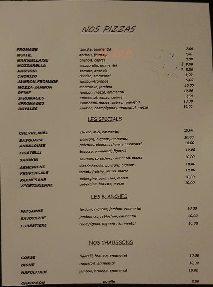 Chez Cindy — carte page 1