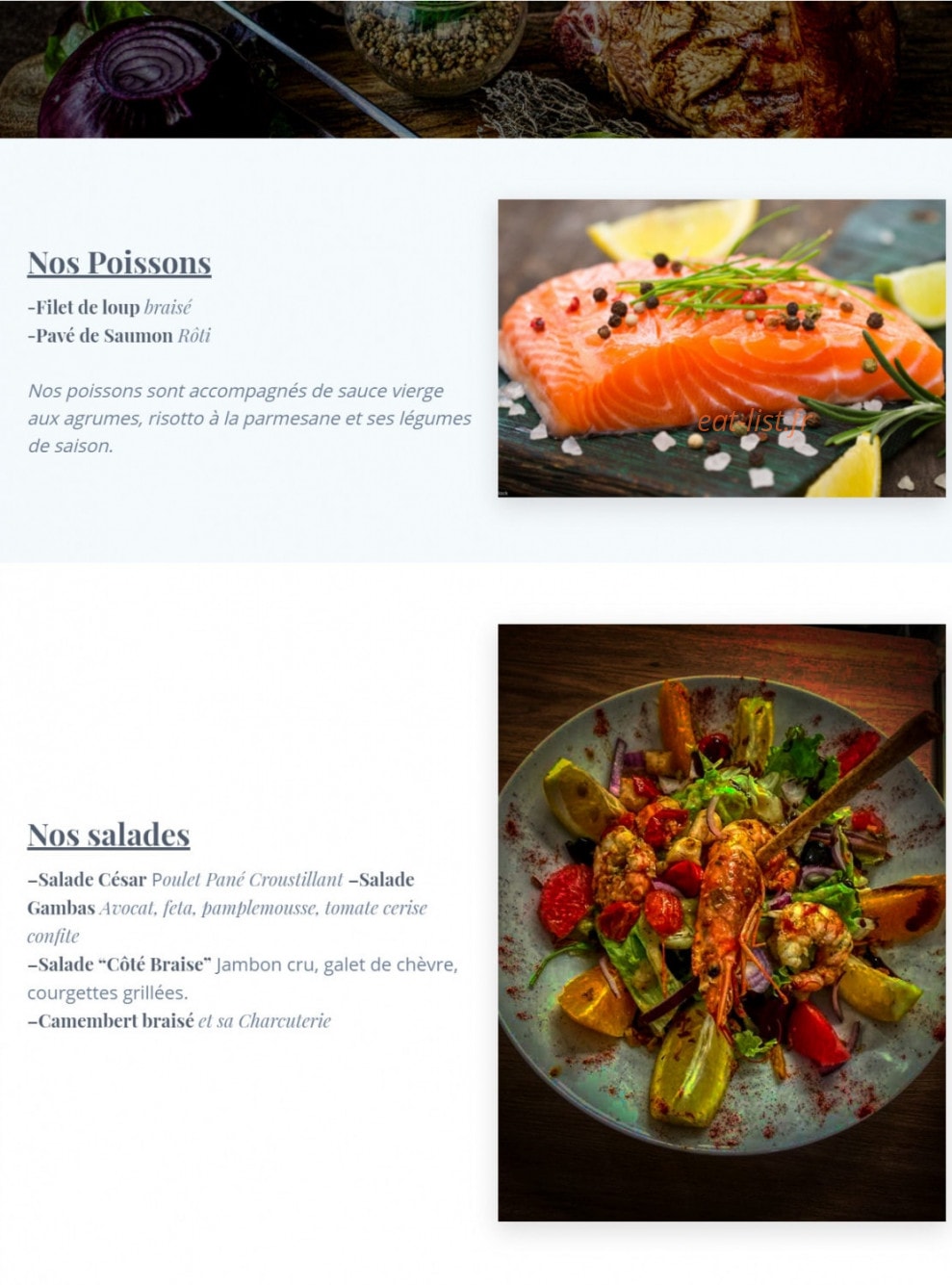 Coté braise — carte page 2
