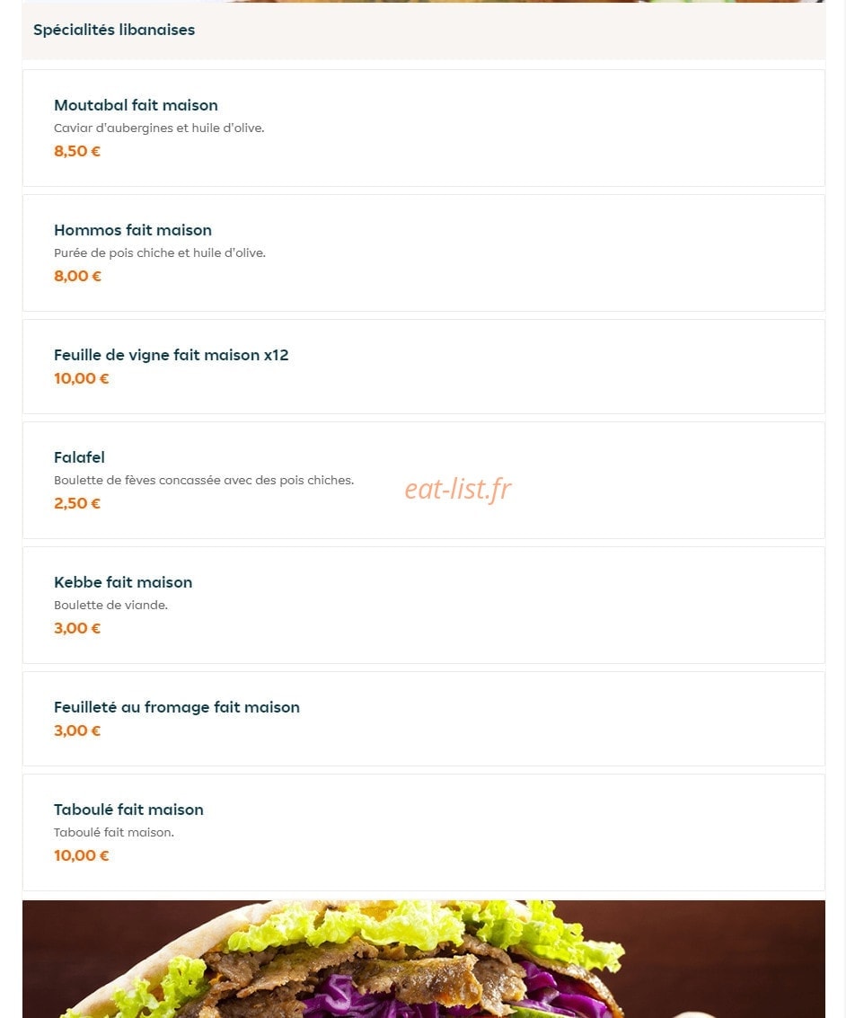Le Mezze — carte page 2