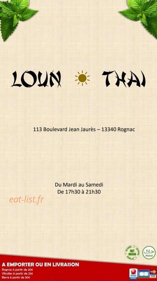 Loun Thai — carte page 1