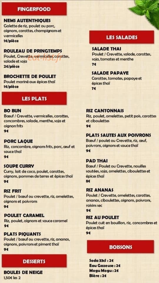 Loun Thai — carte page 2