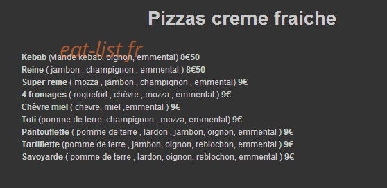 Pizza centurion — carte page 2