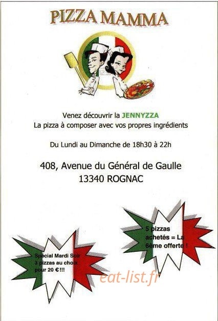 Pizza Mamma — carte page 1