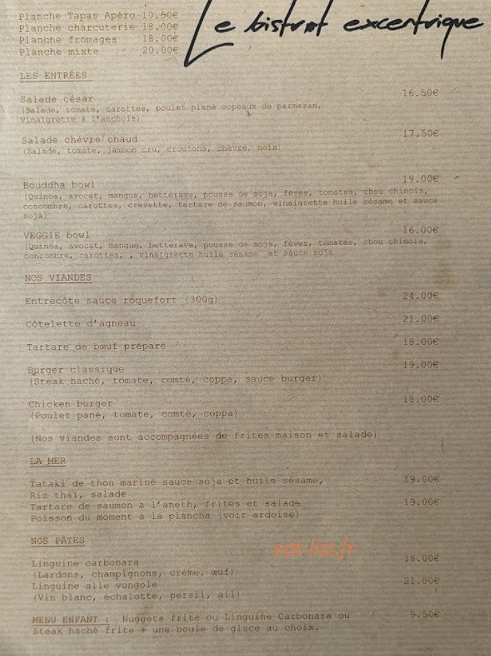 Bistrot Gonzague — carte page 1