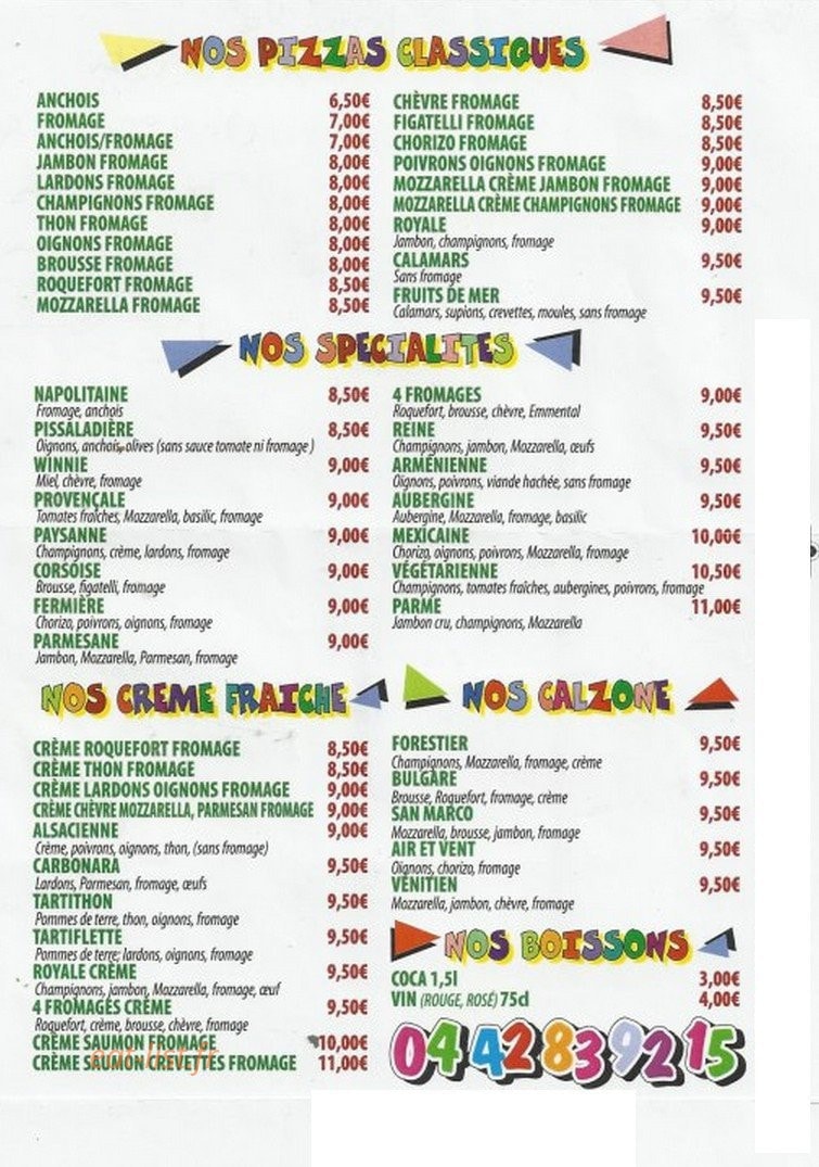 La Casa Pizza — carte page 2
