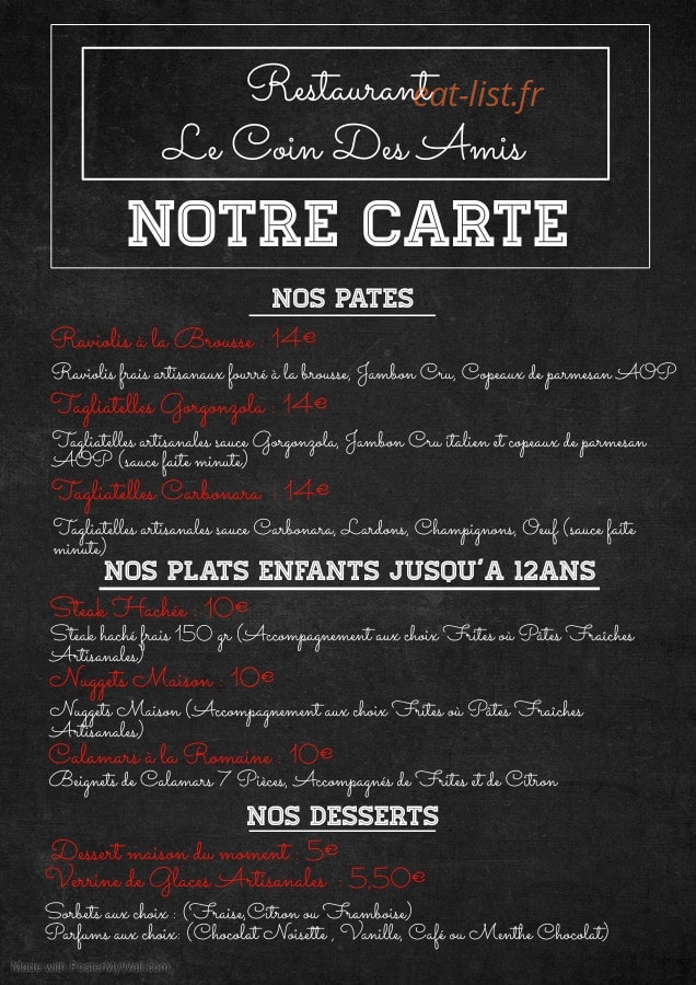 Le Coin Des Amis — carte page 2