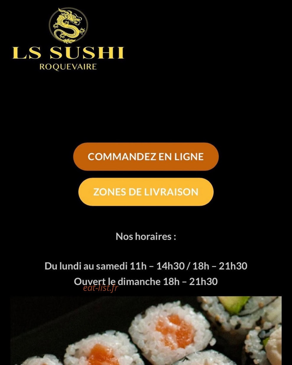 LS Sushi — carte page 1