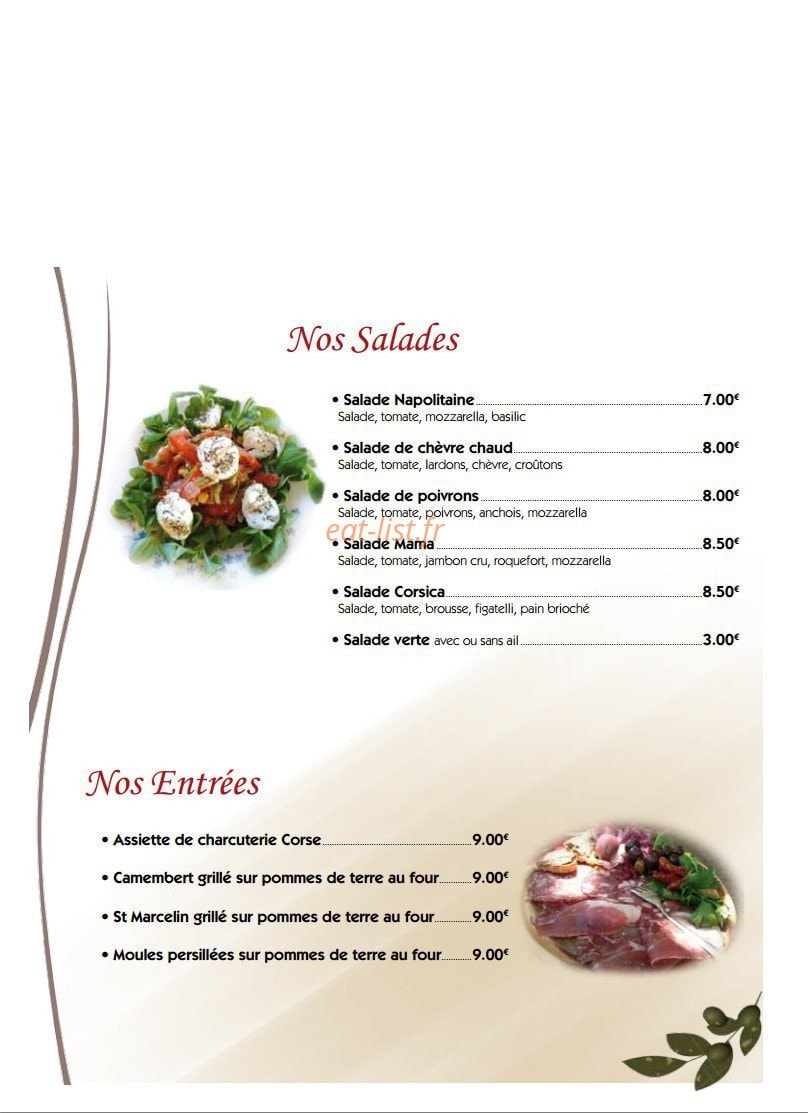 Mama Corsica — carte page 2