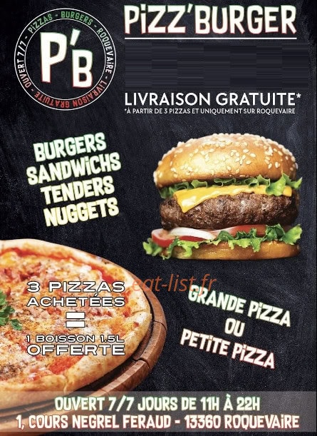 Pizz burger — carte page 1