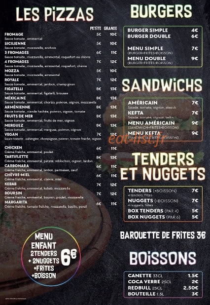 Pizz burger — carte page 2