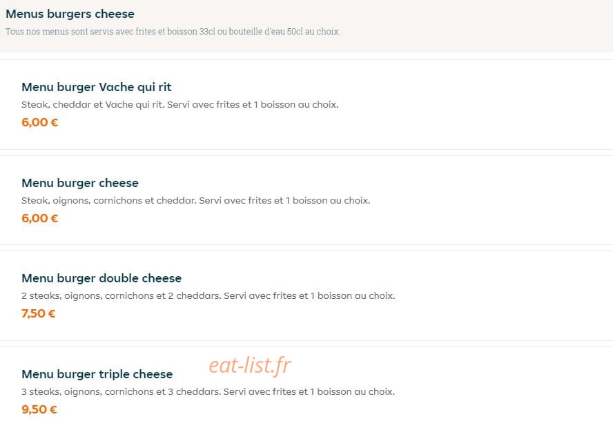 The Break Food — carte page 3